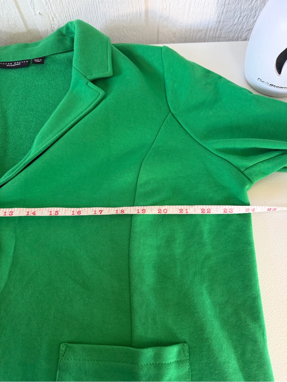 Susan Graver Weekend Kelly Green Knit Blazer Jacket Size XL Statement Piece - Picture 5 of 6
